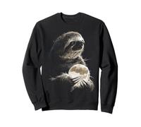 Sloth Holding Full Moon Moonlight Aesthetic Animal Art Sweatshirt