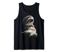 Sloth Holding Full Moon Moonlight Aesthetic Animal Art Tank Top