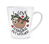Sloth I Love Hanging Out with You 12oz Latte Mug Cup