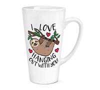 Sloth I Love Hanging Out with You 17oz Large Latte Mug Cup