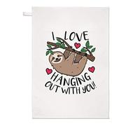 Sloth I Love Hanging Out with You Tea Towel Dish Cloth