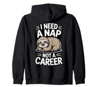 Sloth I Need A Nap Not A Career Humor Zip Hoodie
