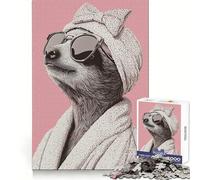 Sloth in Bathrobe Jigsaw Puzzles for Adults1000 Piece Sharp Logic Toy Together Fun Tight Cut Memorable Gift 38x52cm