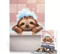 Sloth in Bathtub with Bubbles Hard Jigsaw Puzzle for Adults 1000 Pieces Logic Toy Family Bond Precision Cut Warm Surprise 50x75cm