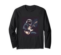 Sloth in Full Rock Mode with Cool Guitar Costume Long Sleeve T-Shirt