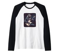 Sloth in Full Rock Mode with Cool Guitar Costume Raglan Baseball Tee