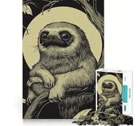 Sloth in Moonlight 1000 Piece Jigsaw Puzzles for Teenagers Cognitive Toy Slow Enjoy Premium Edge Santa Wish Pick 50x75cm
