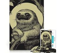 Sloth in Moonlight Hard Jigsaw Puzzle for Adults 1000 Pieces Logic Toy Family Bond Precision Cut Warm Surprise 38x52cm