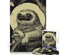 Sloth in Moonlight Hard Jigsaw Puzzle for Adults 1000 Pieces Logic Toy Family Bond Precision Cut Warm Surprise 38x52cm