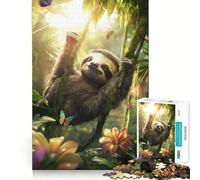 Sloth in Rainforest 1000 Pieces Jigsaws Adults Puzzles Gifts Reason Skill Toy Stress Release Exact Cut Santa Wish List 38x26cm
