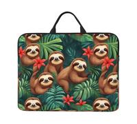 Sloth in Red Tropical Jungle Basics 16.5" Waterproof Laptop Tablet Carrying Bag