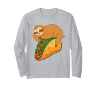 Sloth in Space Lazy Sloth Mexico Mexican Food Tacos Long Sleeve T-Shirt
