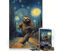 Sloth in Starry Night 1000 Piece Jigsaw Puzzles for Adults Jigsaw Think Toy Calm Relax Clean Cut Wall Art Decor 38x26cm