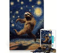 Sloth in Starry Night Jigsaw 1000 Pieces for Teenagers Logic Boost Toy Calming Play Premium Edge Art Collectible 38x26cm