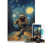 Sloth in Starry Night Jigsaw Puzzles for Adults1000 Piece Sharp Logic Toy Together Fun Tight Cut Memorable Gift 50x75cm
