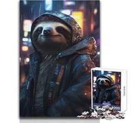 Sloth in The City Puzzles for Adults 1000 Piece Brain Challenge Learning Game Thoughtful Surprise for Celebrations Size 38x26cm