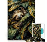 Sloth in The Jungle 1000 Piece Jigsaws for Teenagers Mind Exercise Toy Mental Relax Design Assembly Santa Wish List 38x52cm