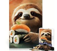 Sloth Japanese Sushi Roll Nori Seaweed 1000 Piece Jigsaw Puzzles for Adults Teenagers Memory Upgrade Light Relax Sharp Cut Lovely Gift 38x26cm