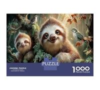Sloth Jigsaw Puzzles Puzzles for Adults Kids. 1000 Pieces Autumn Mossy Woodland Impossible Challenge Toy Home Decoration for Adults& Kids Age 14 Years Up 52x38cm/1000pcs