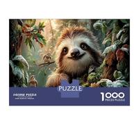 Sloth Jigsaw Puzzles Puzzles for Adults Kids. 1000 Pieces Frosty Berry Woodland Impossible Challenge Toy Home Decoration for Adults& Kids Age 14 Years Up 52x38cm/1000pcs