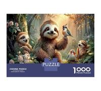 Sloth Jigsaw Puzzles Puzzles for Adults Kids. 1000 Pieces Sunlit Autumn Woodland Impossible Challenge Toy Home Decoration for Gifts 38x26cm/1000pcs