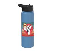 Sloth Karate Black Belt Sloth Lovers Stainless Steel Insulated Water Bottle