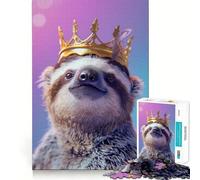 Sloth King 1000 Piece Jigsaw Puzzle for Teenagers Clear Logic Toy Calm Pastime Perfect Cut Classic Gift 38x26cm