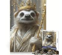 Sloth King 1000 Piece Jigsaw Puzzles for Teenagers Smart Game Bonding Time Image Assembly Fine Art Piece 38x26cm