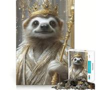 Sloth King 1000 Piece Jigsaw Puzzles for Teenagers Smart Game Bonding Time Image Assembly Fine Art Piece 38x26cm