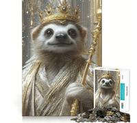 Sloth King 1000 Piece Jigsaws for Teenagers Mind Exercise Toy Mental Relax Design Assembly Santa Wish List 38x52cm
