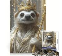 Sloth King 1000 Piece Jigsaws for Teenagers Mind Exercise Toy Mental Relax Design Assembly Santa Wish List 38x52cm