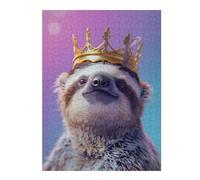 Sloth King Decorative Jigsaw Puzzle for Adults, 500 PCS | During puzzle time: Puzzle for Adults: puzzle activity for spare time over several sessions.