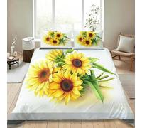 Sloth King Duvet Cover Set 3D Printed Hibiscus Bedding Set Ultra Soft Microfiber Quilt Cover 220x230 cm for Double Bed with 2 Pillowcases with Zipper G/545
