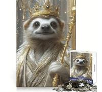 Sloth King Jigsaw 1000 Pieces for Teenagers Logic Boost Toy Calming Play Premium Edge Art Collectible 50x75cm