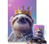 Sloth King Jigsaw Puzzle for Teenagers 1000 Pieces Brain Skill Home Activity Exact Edge Festive Gift 50x75cm