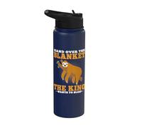 Sloth King Wants to Sleep Lazy Sloths Stainless Steel Insulated Water Bottle