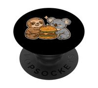 Sloth Koala Burger Friends Cartoon PopSockets Adhesive PopGrip