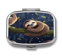 Sloth Lazy Cute Travel Pill Organizer Compact and Portable Pill Box,Pill Case for Travel Essentials for Pocket Purse