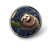 Sloth Lazy Round Badge Cute Brooch Hats Jackets Decor Personalized Lapel Pin Clothing Jewelry Accessories for Wedding Party Gift