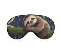 Sloth Lazy Sleep Mask for Women Men Side Sleeper Eye Cover with Adjustable Strap Soft Breathable Blackout Mask Slip-Free Deep Sleeping Travel Essentials