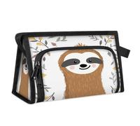 Sloth Leaves Travel Toiletry Bag for Women Men Girls Boys Sloth Floral Multifunctional Makeup Pouch Bag Wash Toiletries Cosmetic Organizer Shower Bag