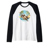 Sloth Life on Full Relax Mode for Hammock and Beach Lovers Raglan Baseball Tee