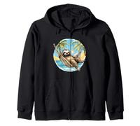 Sloth Life on Full Relax Mode for Hammock and Beach Lovers Zip Hoodie
