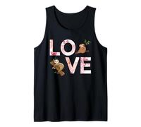 Sloth Love Text Sloth Lover Cute Sloth Hanging On Branch Tank Top