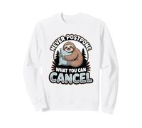 Sloth Lover Lazy Humor Never Postpone What You Can Cancel Sweatshirt