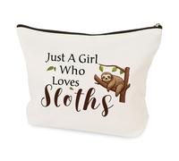 Sloth Lovers Cosmetic Makeup Gifts for Women Girl Travel Toiletry Pouch Birthday Christmas Animal Lover Sloth Themed Gifts for Teens Bestie Friend Daughter Wife Sister Girlfriend