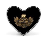 Sloth Meditation Yoga Cute Brooch Heart Pin Badges Lapel Pins Jewellery Decoration for Clothes Hat Bag