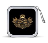 Sloth Meditation Yoga Portable CD Case Holder 48 Capacity Travel DVD Storage Boxs Wallet Bag