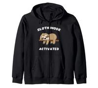Sloth Mode Clothing Gift for Men, Women and Youth Unisex Kids & Adults Black Graphic Print Zip Hoodie S