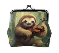 Sloth Music Print Change Purse Women's Coin Purse Small Pouches with Kiss Lock,for Coins Cards Small Items